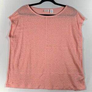 Sigrid Olsen Peach Boxy Relaxed T-Shirt